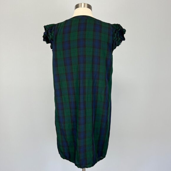 Vineyard Vines Womens Blackwatch Tunic Dress Green Plaid Flutter Sleeve size M - Picture 7 of 13